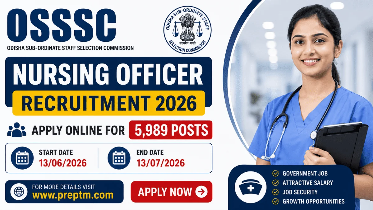 OSSSC Nursing Officer Recruitment 2026: 5,989 Vacancies - Apply Online